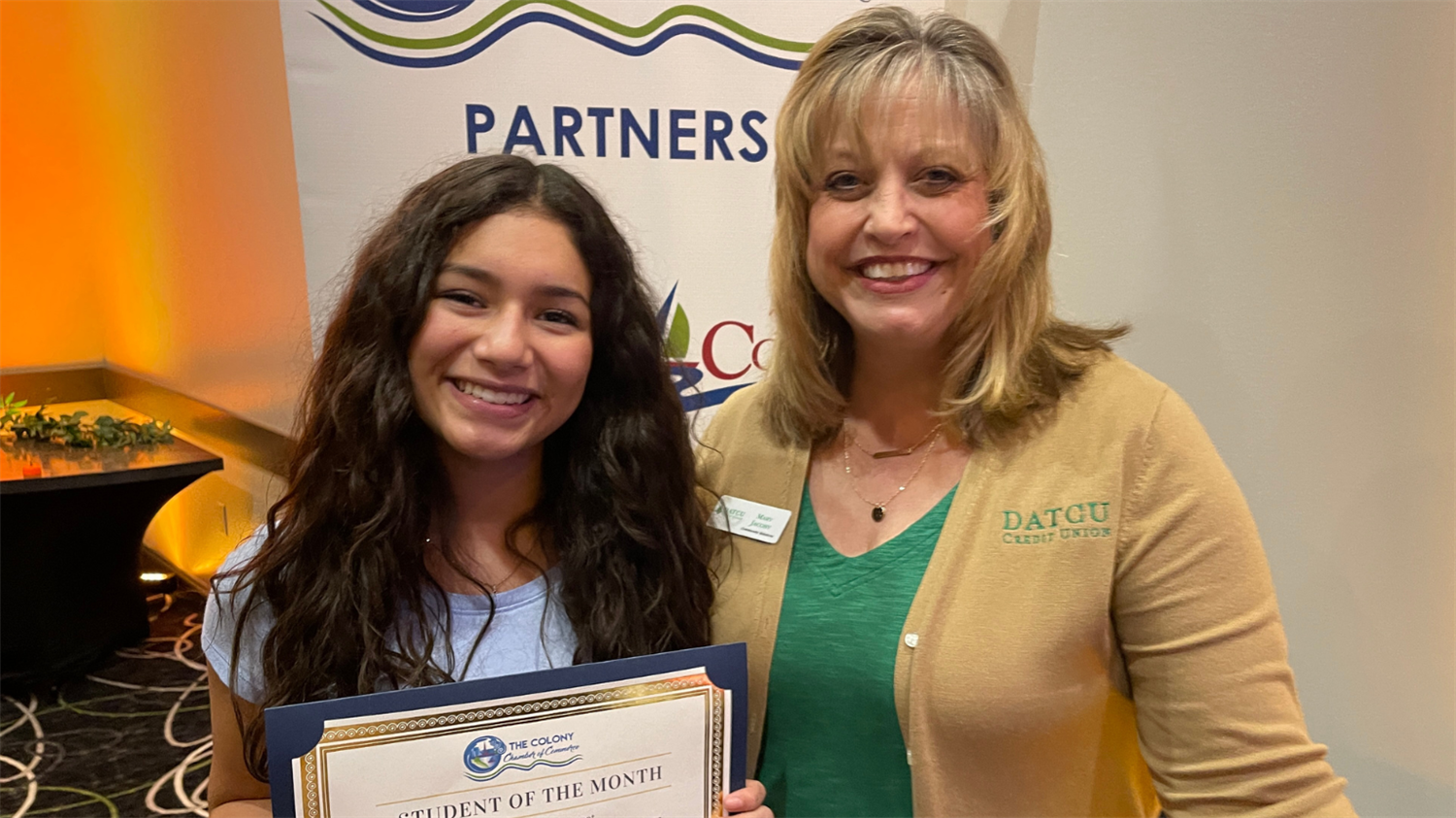 Griffin Middle School students and staff were recognized at The Colony Chamber's monthly luncheon.
